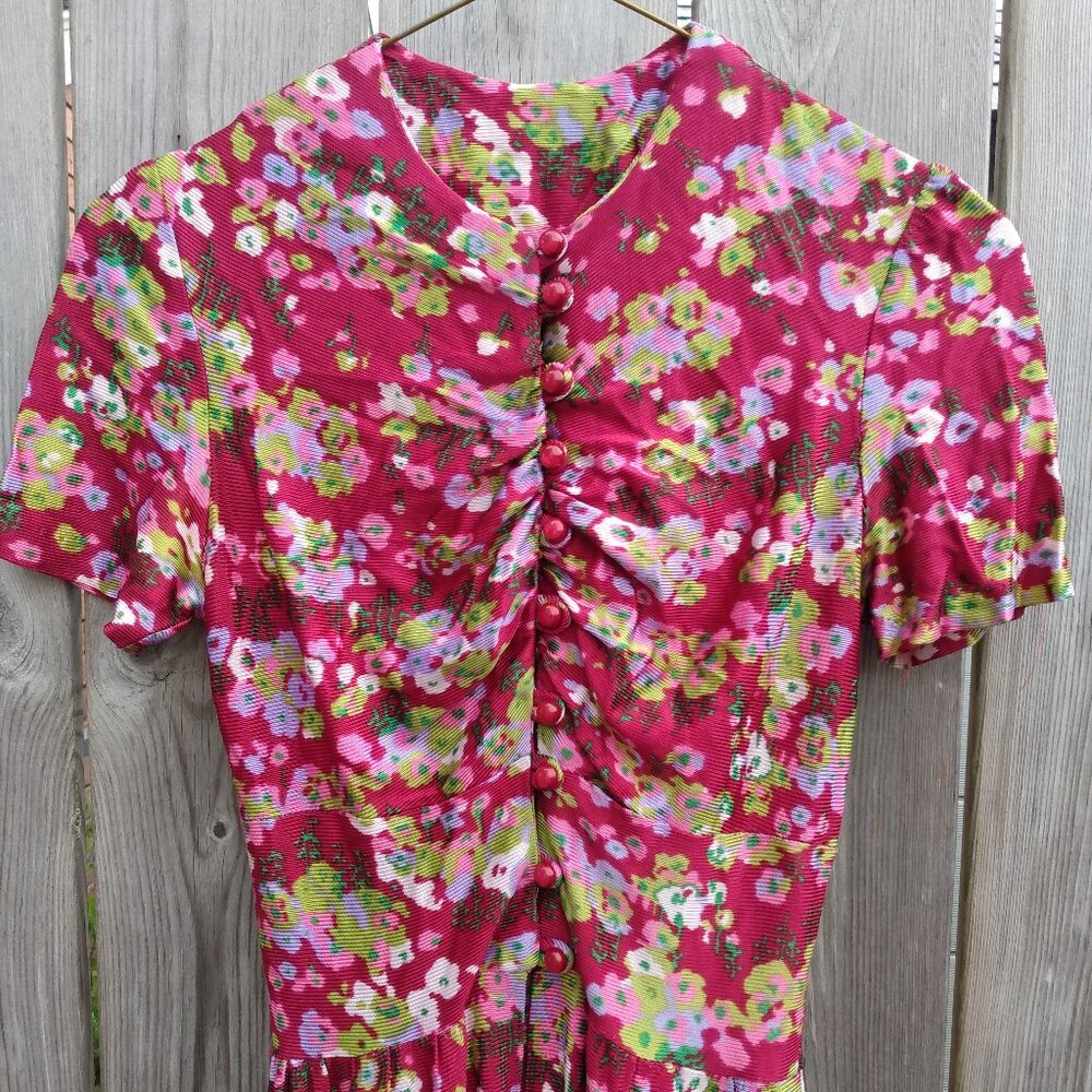 Vintage Peignoir Robe Over Dress 28" Bust 22" Waist Dressing Gown Dress Duster